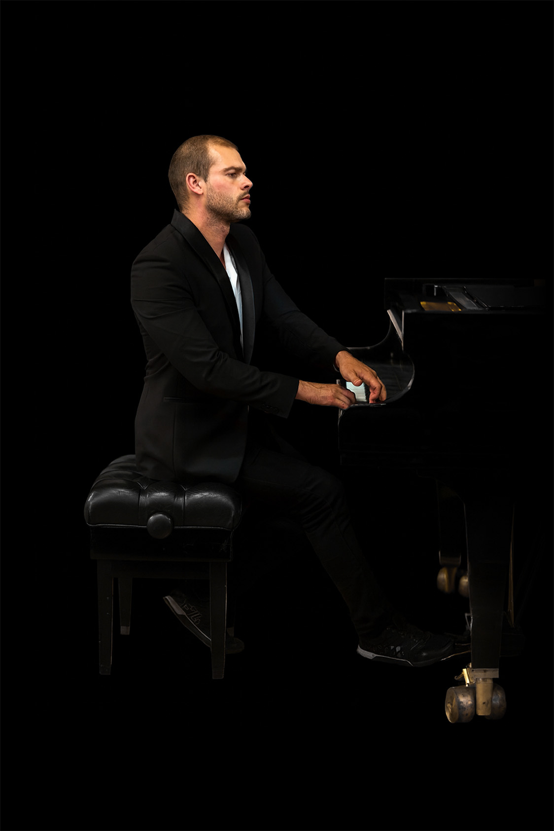 Pianist body in motion